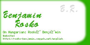 benjamin rosko business card